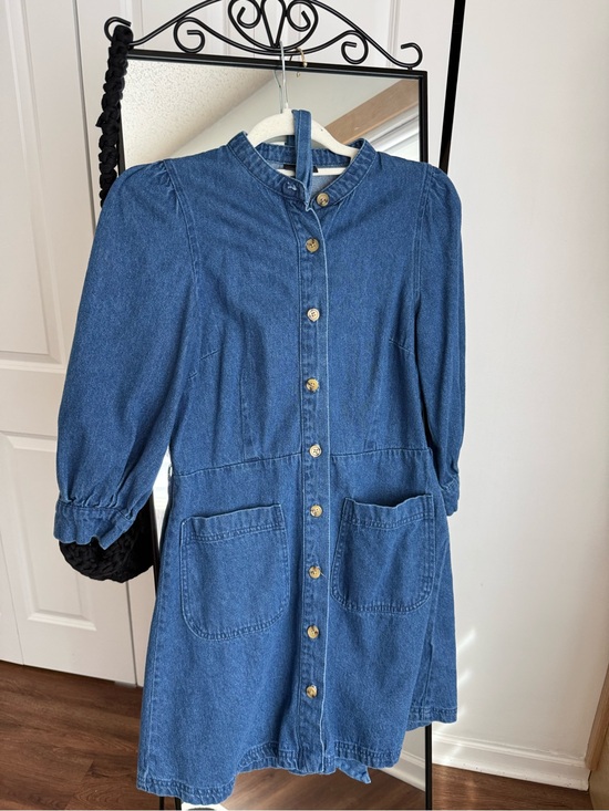 Who What Wear Dresses & Skirts - Who What Wear Blue Denim Button-Front Mini Dress